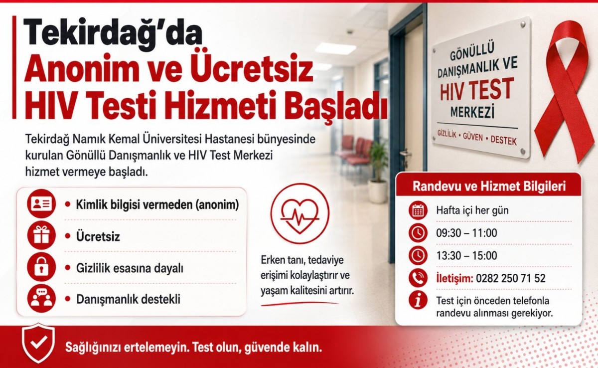 Tekirdağ’da Anonim ve Ücretsiz HIV Testi Dönemi Başladı