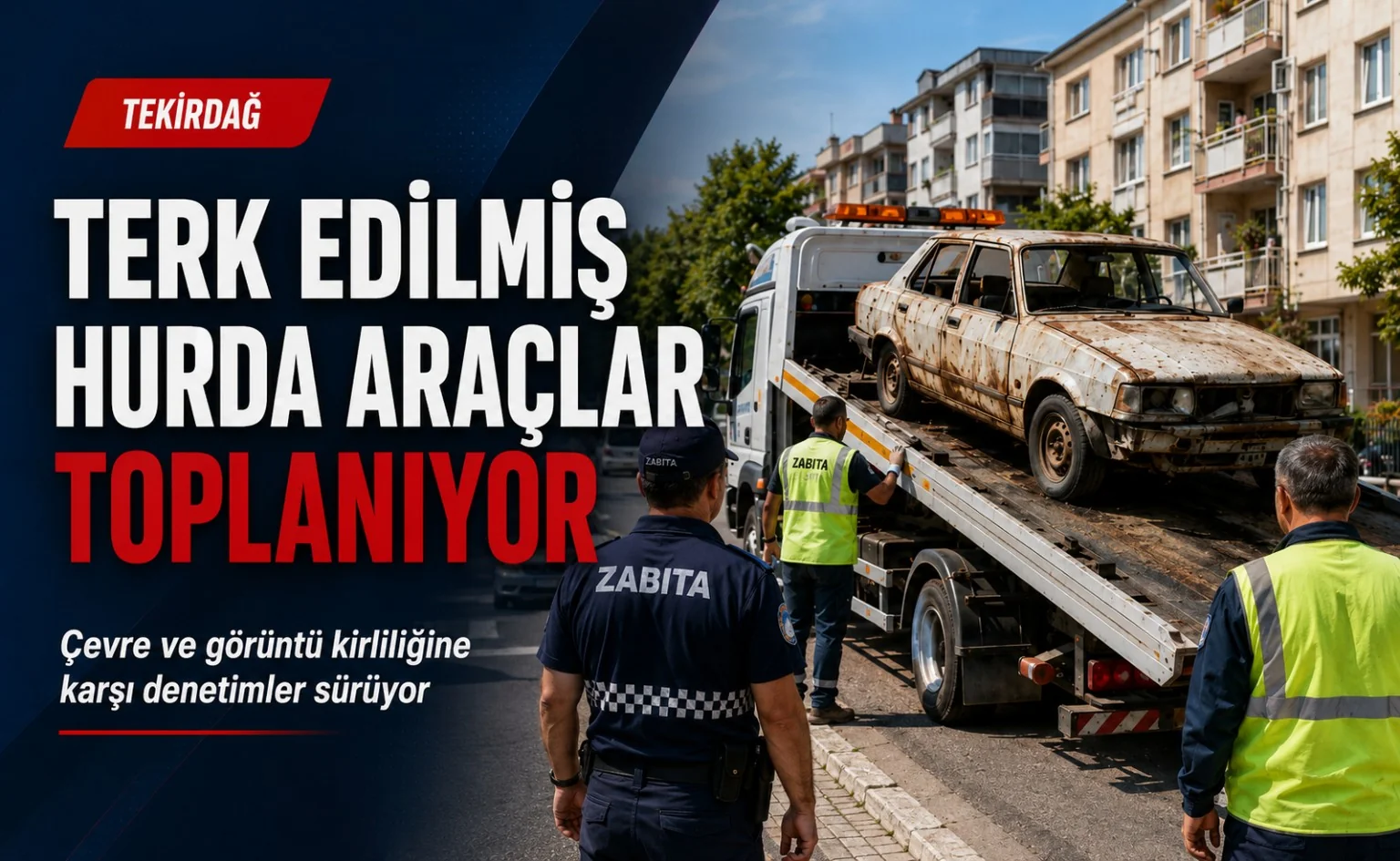 Terk Edilmiş Hurda Araçlar Süleymanpaşa Genelinden Kaldırılıyor